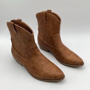 Arizona Jean Co Women's‎ Brown Lace-Up Wedge Booties Size 10 M